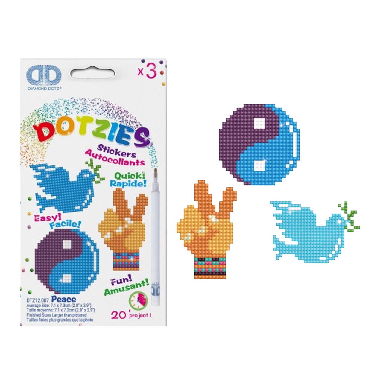 Diamond Dotz Kits - PEACE Diamond Painting Artwork Kit Diamond Painting Kits, Diamond Art Kits for Adults, Gem Art, Diamond Art, Diamond Dotz Kits